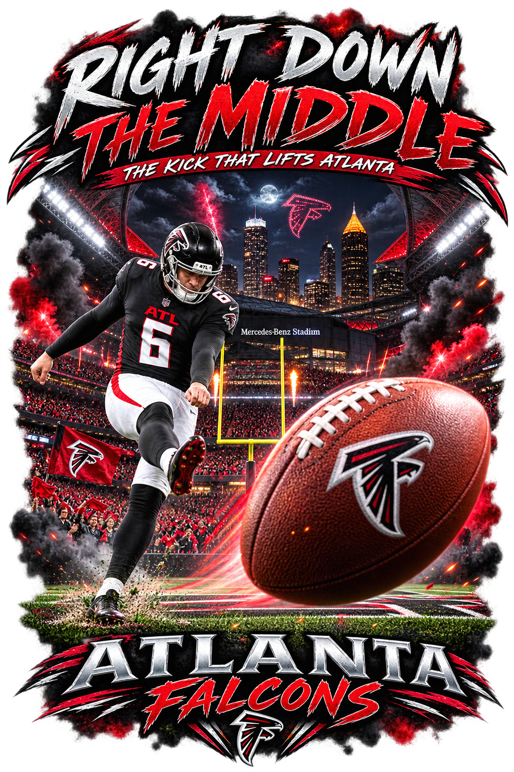 Atlanta Falcons- RIGHT DOWN THE MIDDLE