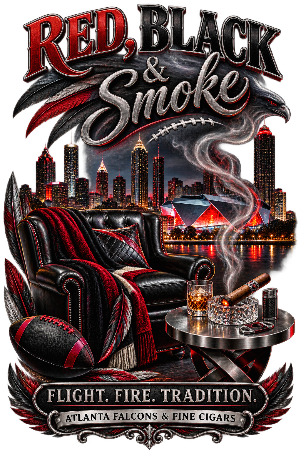 Atlanta Falcons- RED, BLACK & SMOKE