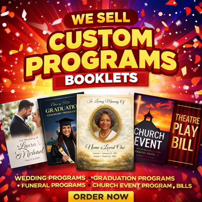 Custom Program Booklets- DESIGN + PRINTING